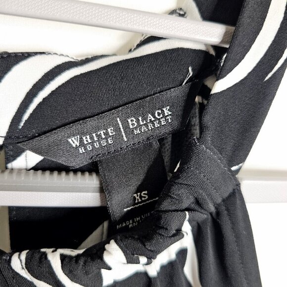 WHITE HOUSE BLACK MARKET Dress BLACK WHITE Floral size XS Sleeveless Art To Wear - Picture 5 of 7